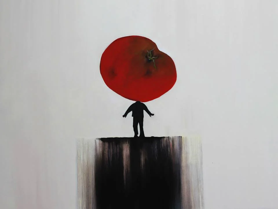 Rotten tomato  acrylic and oil 2013