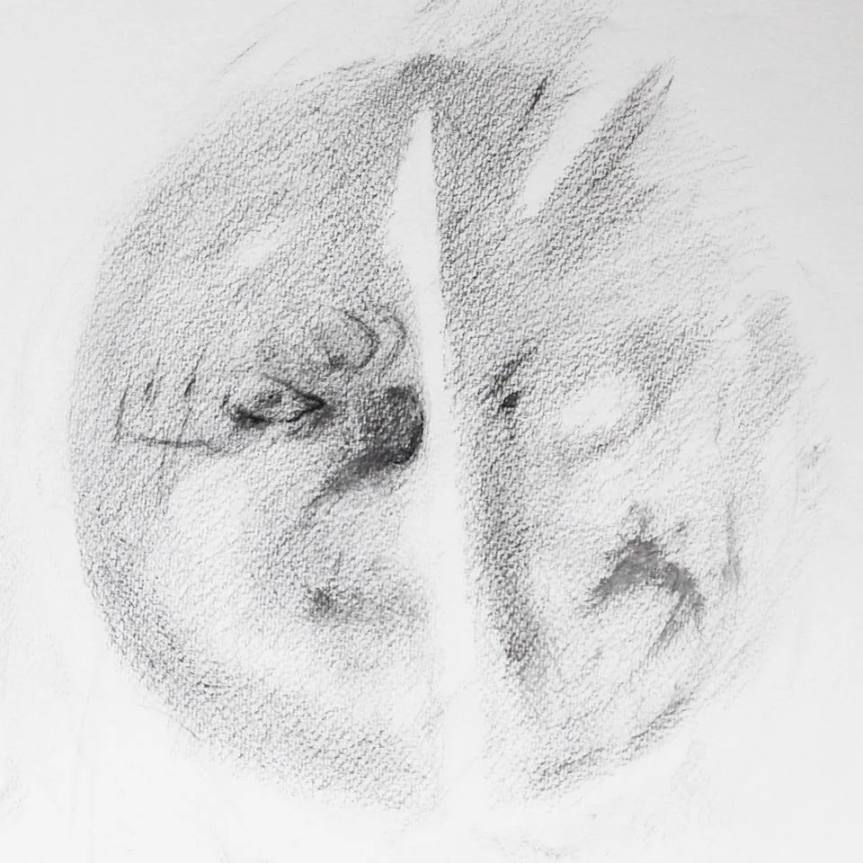 Self portrait as visually impaired graphite 2013