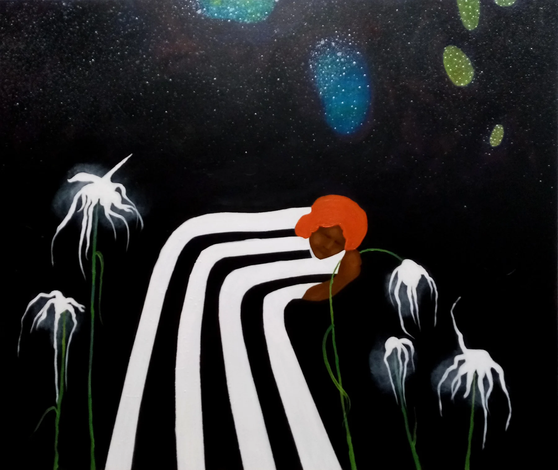 Embracing flowers, acryl 2024